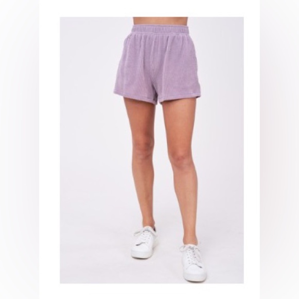 High-waisted Ribbed Shorts